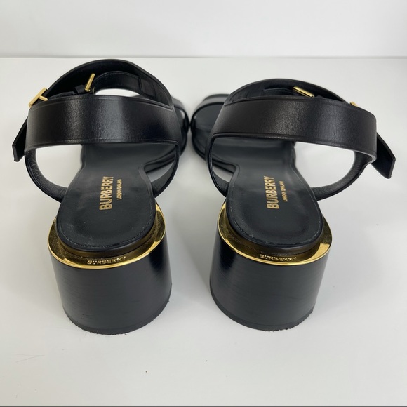 Burberry | Shoes | Burberry Monogram Motif Leather Blockheel Sandals | Poshmark